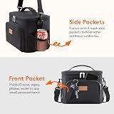 Lifewit Insulated Lunch Bag 15L 24 Can Black Leakproof Thermal Tote view 5