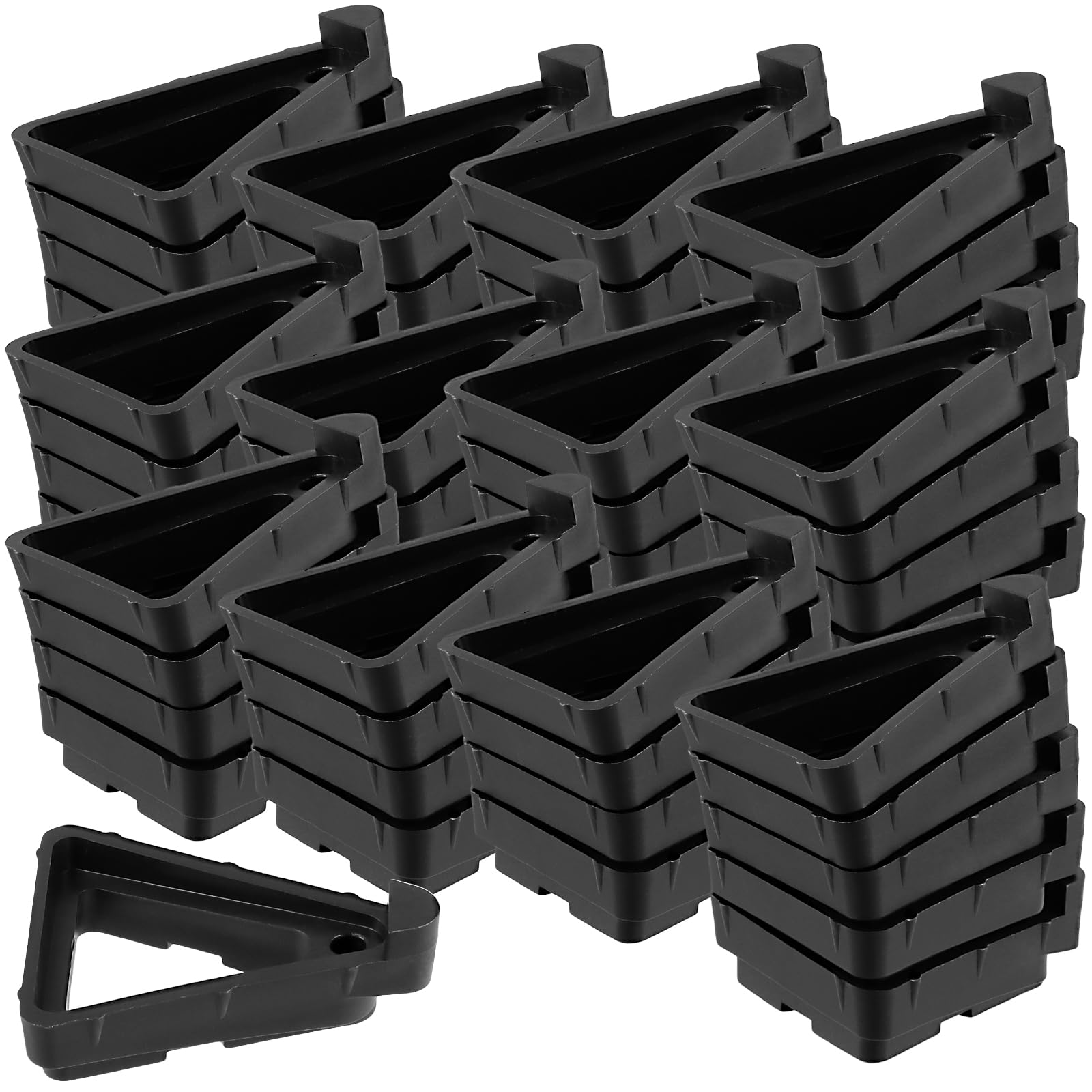 SINJEUN 50 PCS Black Triangle Plant Pot Feet, Plastic Garden Pot Stands, Stable Flower Pot Feet for Indoor and Outdoor Plant Pots