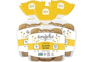 Angelic Bakehouse Slider Buns Pack, Sprouted Whole Grains - Vegan, Kosher and Non-GMO (27 Buns), 13.5 Ounce (Pack of 3)