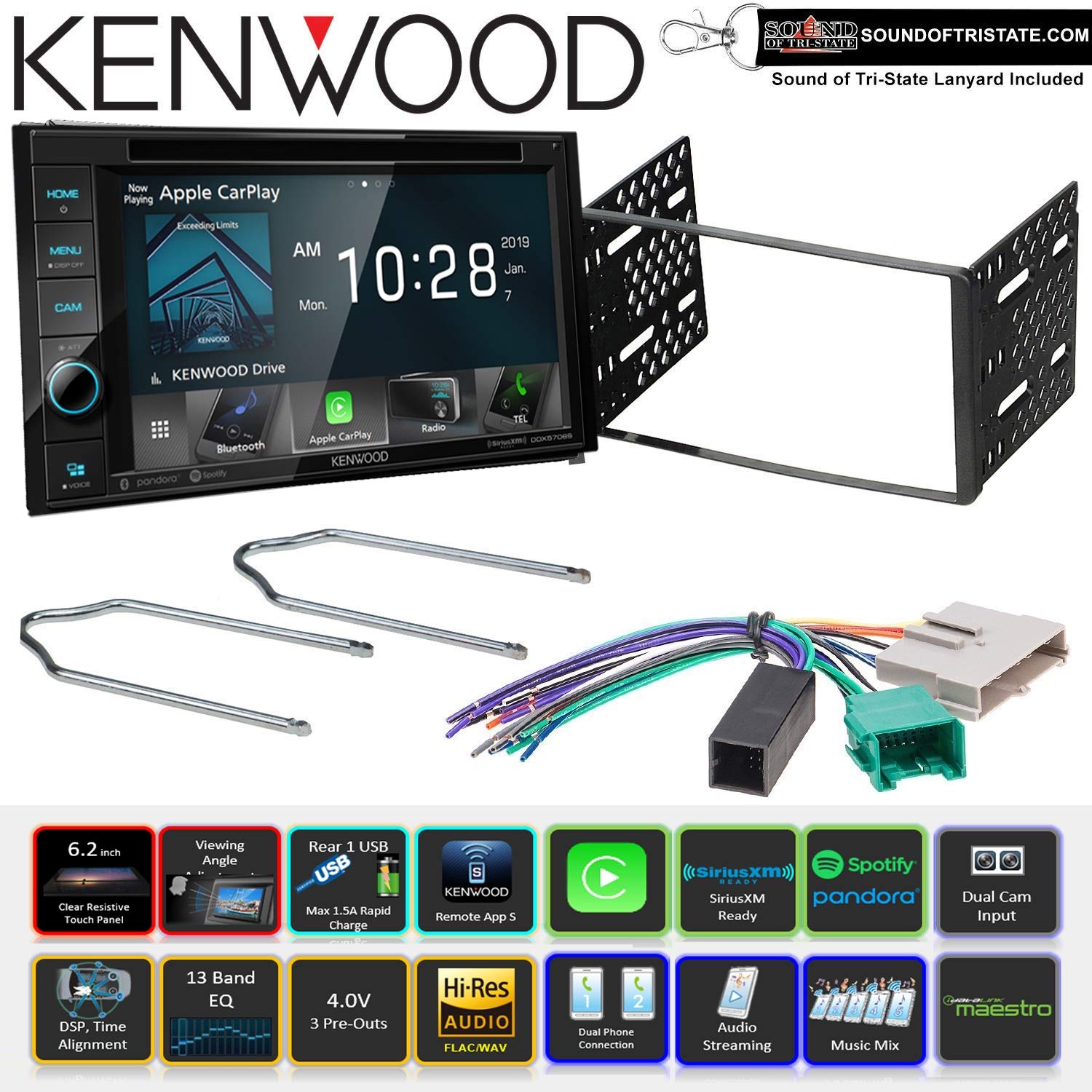 Amazoncom Kenwood Ddx5706s Dvd Receiver Install Kit With
