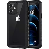 Lanhiem for iPhone 12 Case, Waterproof Dustproof Shockproof Case with Built-in Screen Protector [Not for iPhone 12 Pro], Full Body Underwater Protective Cover for iPhone 12 6.1 inch -Black