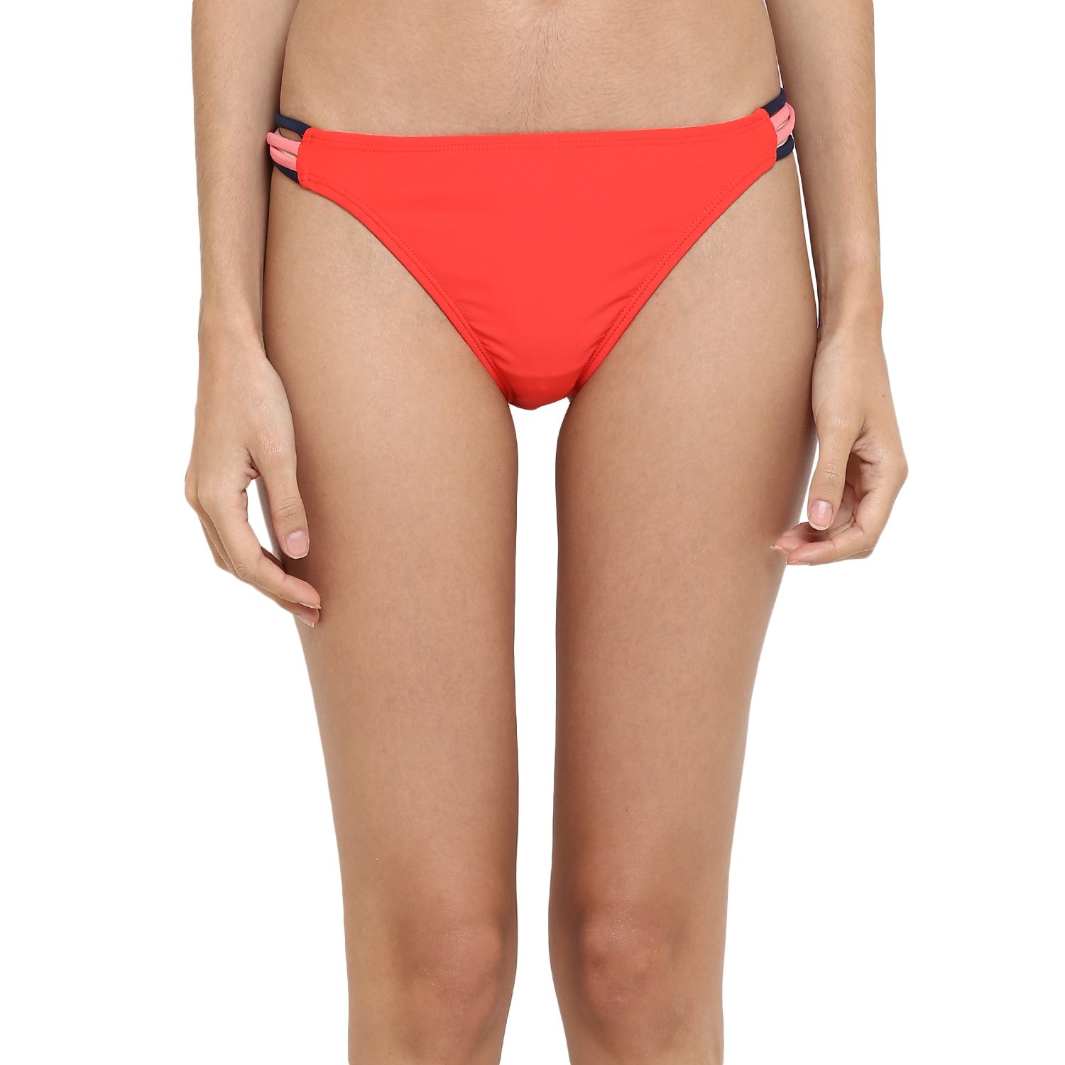 kvl womens solid bikini swimsuit bottom- orange