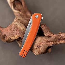 OLITANS G066 Folding Knife 3.5" D2 Blade White G10