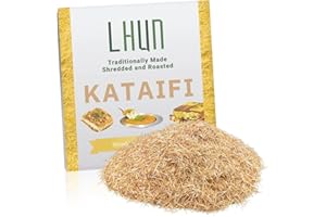 LHUN Roasted Kataifi | Roasted and Shredded Fillo Dough | Authentic Turkish Pastry for Knafeh, Kanafeh, and Kunafa | Premium Kadayif for Desserts, Gourmet Dishes, and Viral Dubai Chocolate Bar (8.82 ounce)