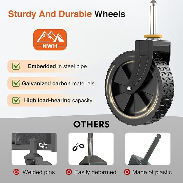 NWH COLLAPSIBLE WAGON CART WITH WHEELS FOLDABLE, 360LBS LARGE CAPACITY PORTABLE FOLDING UTILITY HEAVY DUTY BEACH WAGONS CART WITH ALL-TERRAIN WHEELS FOR GROCERIES SHOPPING, CAMPING, SPORTS, GARDEN