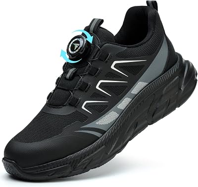 SOMIYAMI Safety Trainers Steel Toe Cap Shoes 9UK Black Lightweight Breathable