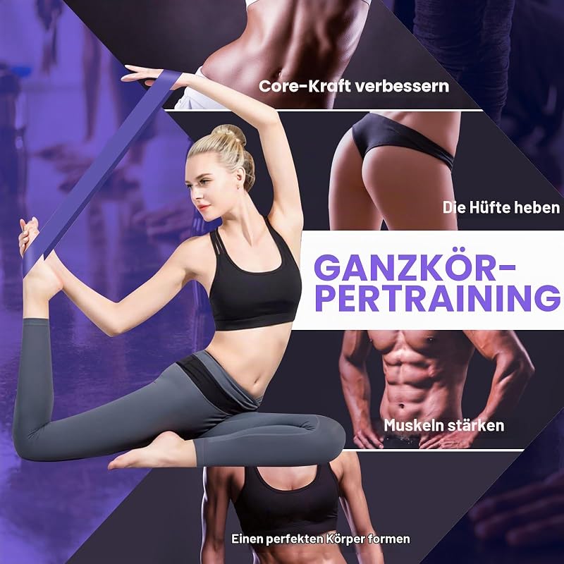 Fitnessbänder [5er Set], 100% Naturlatex Resistance Bands