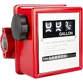 JAHEZYAN 1"Mechanical Diesel Fuel Meter,Gallon Fuel Meter for Transfer Pump | Flow Rate: 4&ndash;16GPM; Unit: Gallon; 3-Digital Aluminum Diesel Fuel Pump Flow Meter