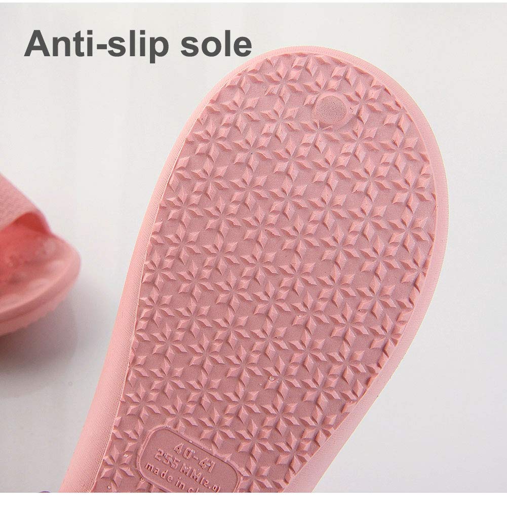 Finleoo Women and Men Bath Slipper Anti-Slip for Indoor Home House Sandal,SL12,Pink,40.41