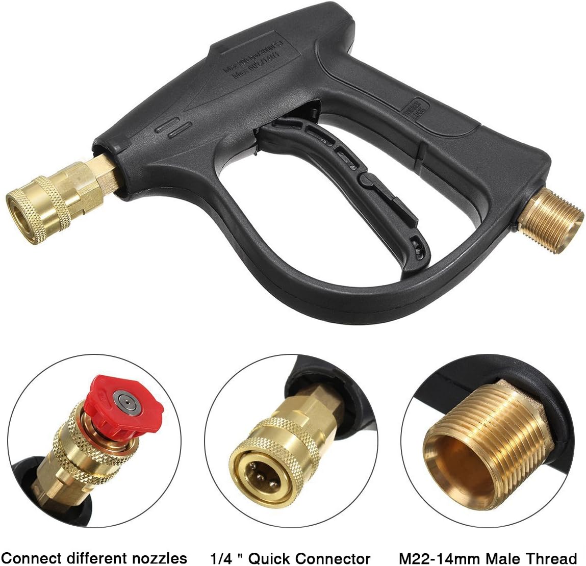 MATCC High Pressure Washer Gun 3000 PSI Car Washer Gun With 5 Nozzles for Car Pressure Power Washers: Automotive