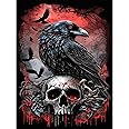 KTHOFCY 5D Diamond Painting Kit - Halloween Crow Skull Design | 11.8x15.7 Inch Full Drill Art