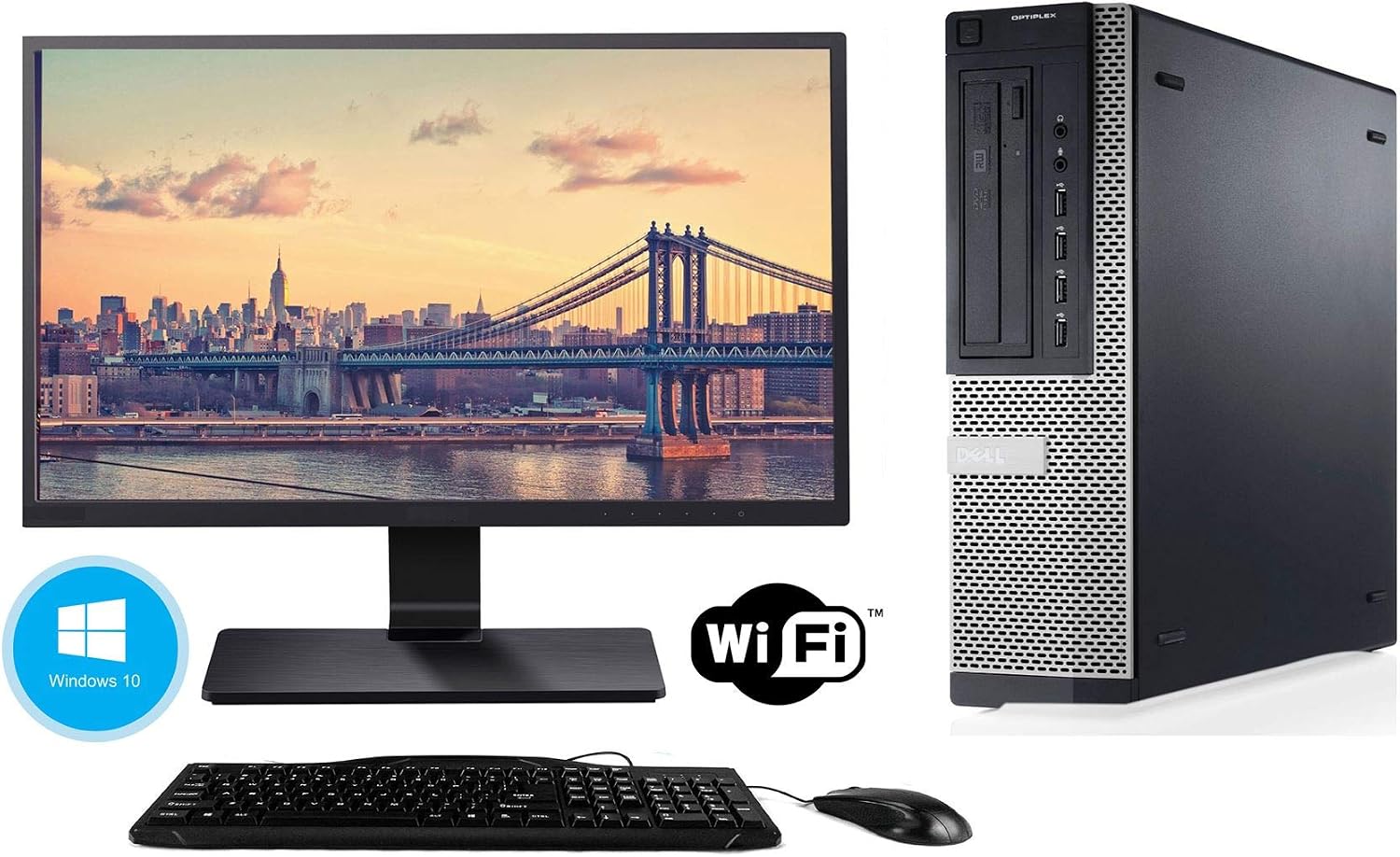 Dell Optiplex 7010 Tower PC – Intel I5, 8GB RAM, 128GB SSD, 19" LCD Monitor, Win10