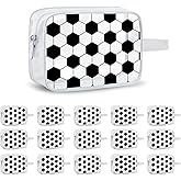 16PCS Soccer Cosmetic Bag - Waterproof Soccer Clear PVC Travel Bag,Soccer Gift Accessories Bags Goodie Snack Makeup Bag,Toiletry Zipper Pouch Organizer,Softball Team Gifts for Girls Team Player