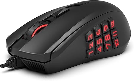 Amazon Com Amazon Basics Pro Gaming Mouse With 12 000 Dpi Optical Sensor 12 Programmable Buttons Backlit Rgb Led Black Computers Accessories