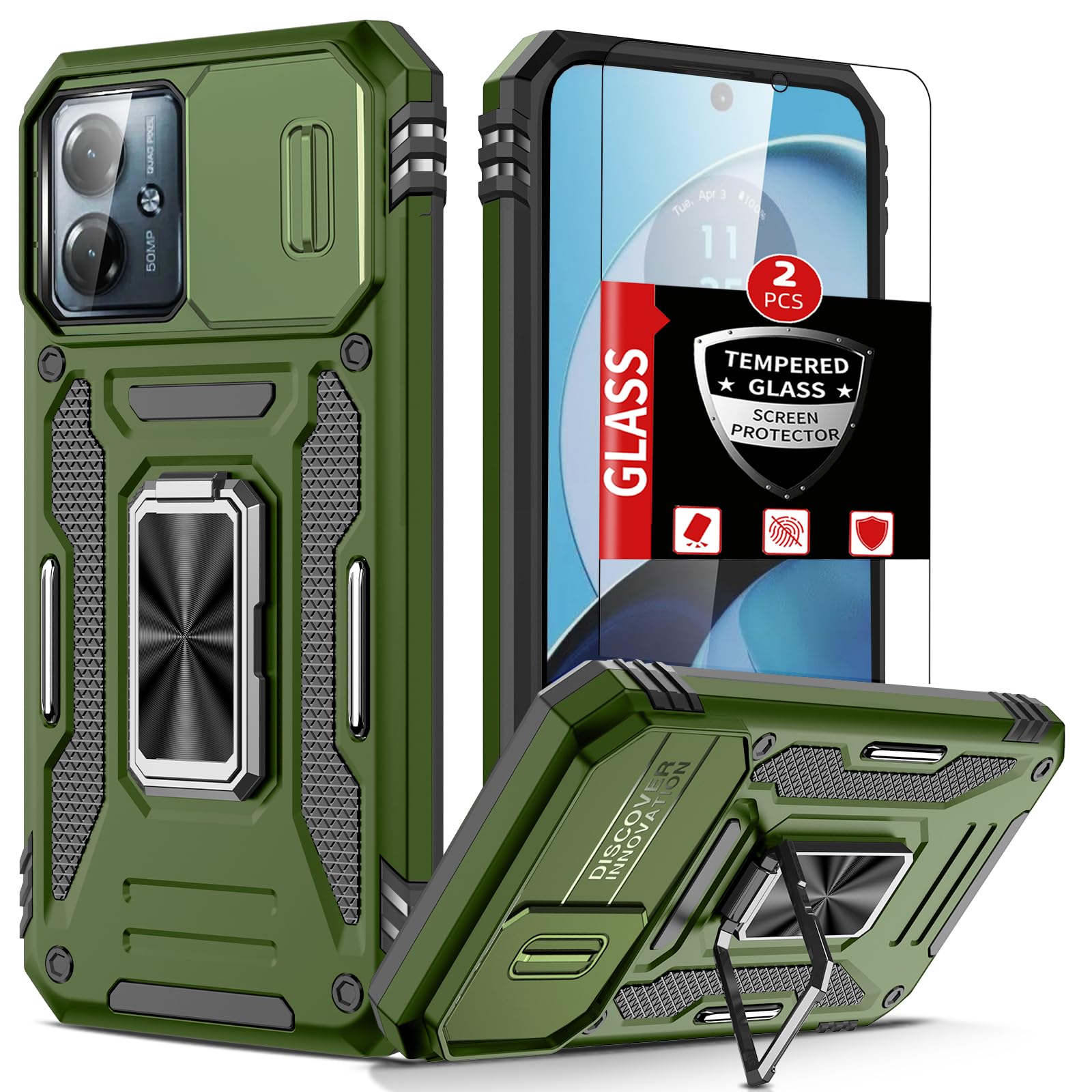 FRLMOOES for Motorola Moto G14 Case with 2 Screen