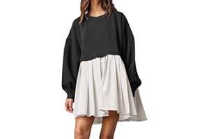 Ugerlov Womens Oversized Sweatshirt Dress Long Sleeve Crewneck Pullover Tops Relaxed Fit Sweatshirts Mini Dress