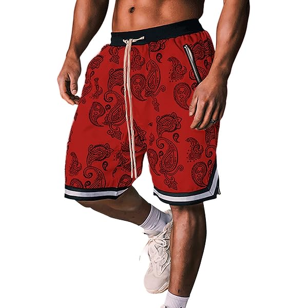 EVERWORTH Men's Fitted Gym Shorts – Running Training Joggers With Zipper Pocket, Cotton Blend, Drawstring Waist