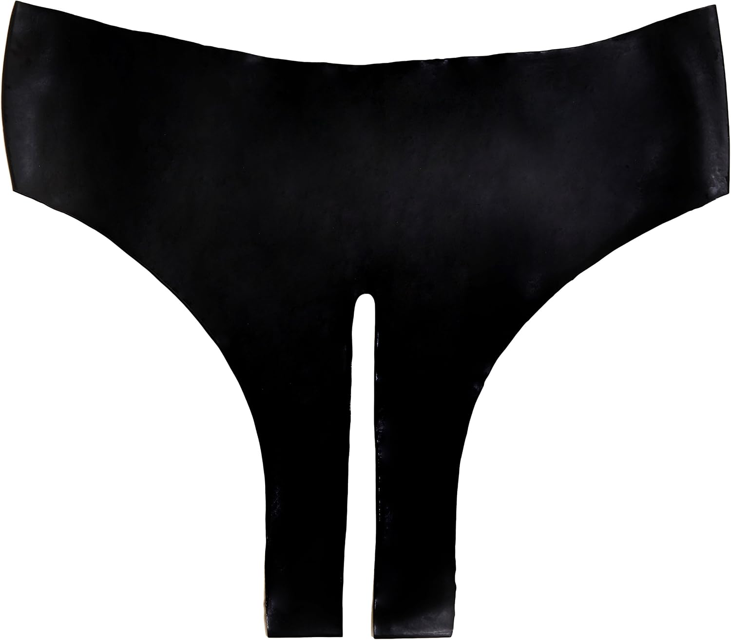 The Latex Collection Sexy Lingerie Slip Thong with Open Crotch, Black, S-L - Image 3