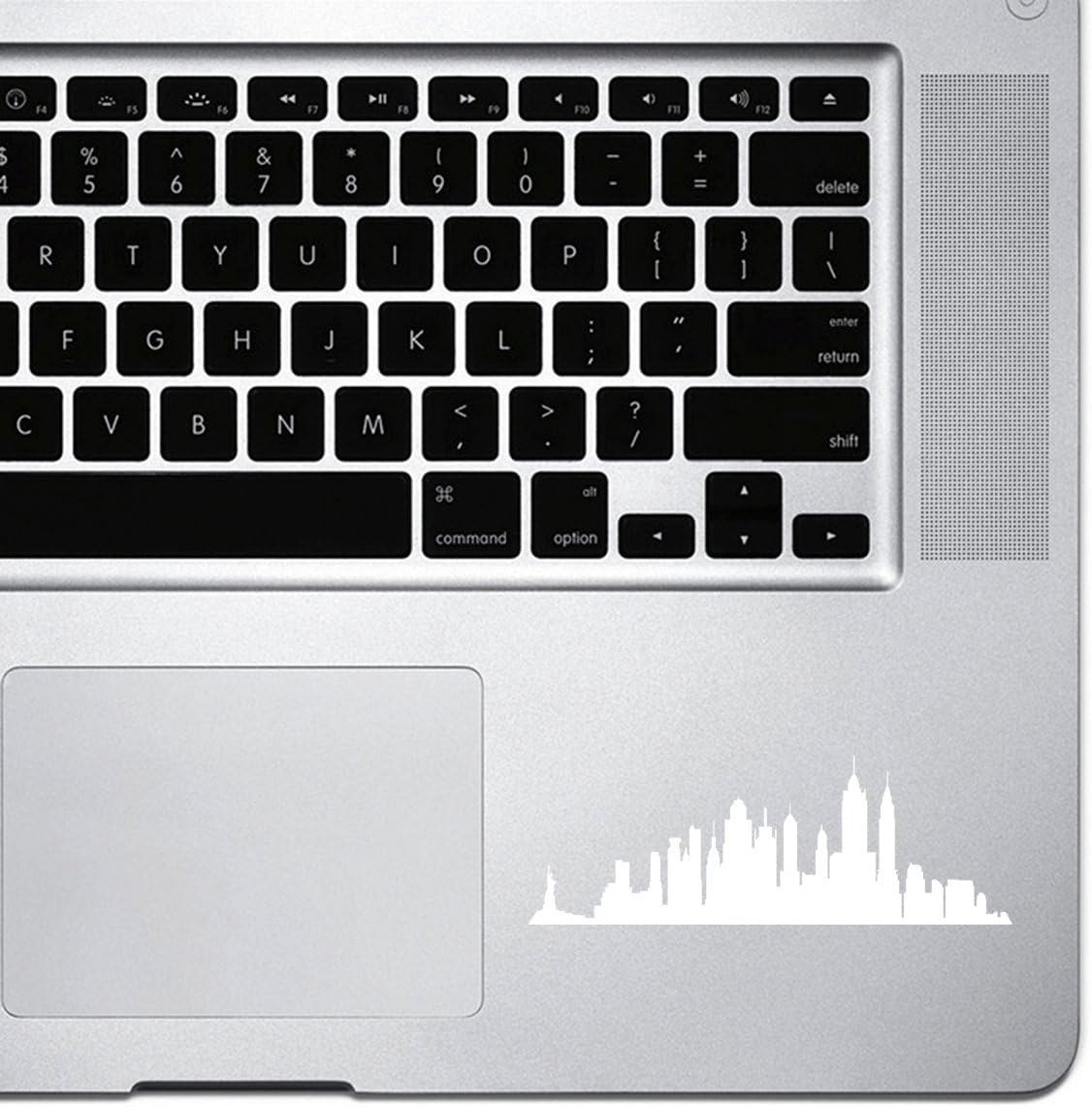 StickAny Palm Series New York Skyline 4 Sticker for MacBook Pro, Chromebook, and Laptops (White)
