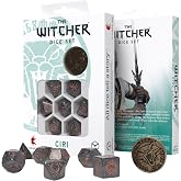 Q-Workshop The Witcher Ciri Elder Blood Ornamented Polyhedral Dice Set | Officially licensed, 7-piece polyhedral set, RPG accessory, Tabletop gaming