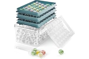 AVIRHO Ice Cube Trays with Lid and Bin, 3 Pack Ice Ball Maker Mold for Freezer Round Ice Molds with Container Mini Circle Ice Cube Tray for Drinks, Coffee, Whiskey, Cocktail, BPA Free (Lake Blue)