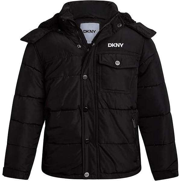 Amazon.com: DKNY Boys Puffer Jacket - Reversible Zip Up Kids