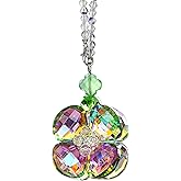 Crystal Four Leaf Clover Car Rear View Mirror Pendant Hanging Ornament