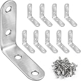 JatilEr 10 Pcs Angle Brackets 50x50mm Stainless Steel 90 Degree L Brackets view 1
