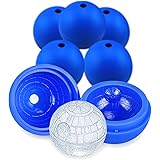 Death Star Ice Cube Mold 6 Pack Silicone Star Wars Ice Molds Sphere Big Ice Ball Maker for Whiskey, Bourbon and Cola (6)