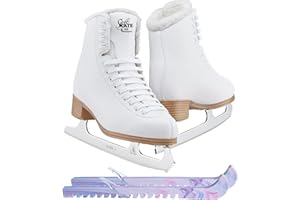 SKATE GURU Jackson Classic Model 380/381 Figure Ice Skates for Women and Girls Bundle with Skate Guards Just Launched 2023