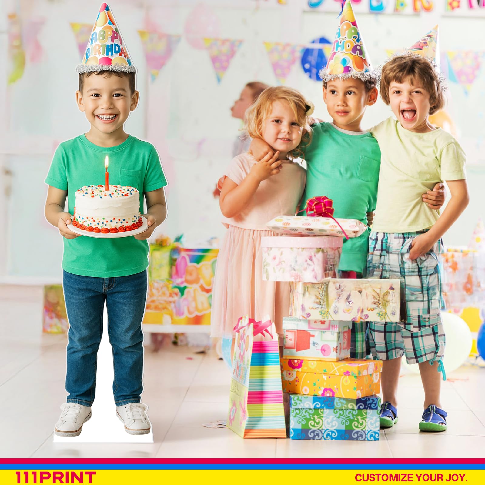 111PRINT Custom Life Size Cardboard Cutout, Personalized Photo Standup, High Resolution Print, Decor for Weddings, Birthdays, Graduations & Events, 1-8 FT to Choose, Upload Your Photo