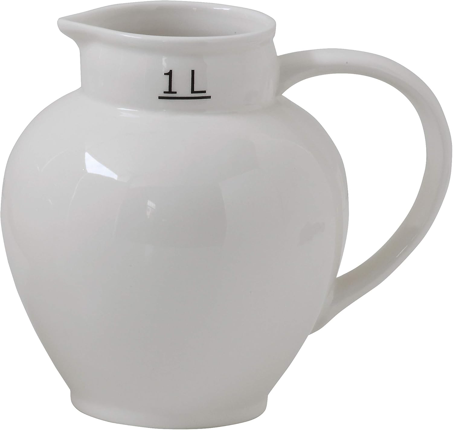 Creative Co-Op Large White Vintage Reproduction Ceramic Pitcher