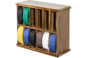 MyGift 12 Compartment Rustic Burnt Solid Wood Wall Mounted Dual Display Martial Arts Belt Holder with Top Trophy Storage Shelf in Horizontal or Vertical Mount