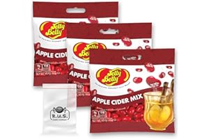 Jelly Belly Apple Cider Mix- 3 Pack - 3.5 oz each, Beverage Jelly Beans Bundle comes with 1 R.U.S. Candy Company pocket size travel bag