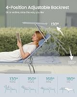 SONGMICS Sun Lounger Folding Chair 193 x 53 x 29 cm Blue GCB192Q01 view 5