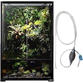 REPTI ZOO 67 Gallon Glass Terrarium Tank,Knock-Down Paludarium Large Terrarium 24"x18"x 36&rdquo;,Bio Deep Base 10&rdquo;, Double Hinge Door, Siphon Gravel Cleaner Set Included