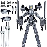 PkghoKids 8 inch T13 (Assembly Completed) Action Figure Set,T 13 Action Figure Multi-Articular Mobile Robot Nova T-13,Desktop Decorations for Game Lovers Toys (Gray)