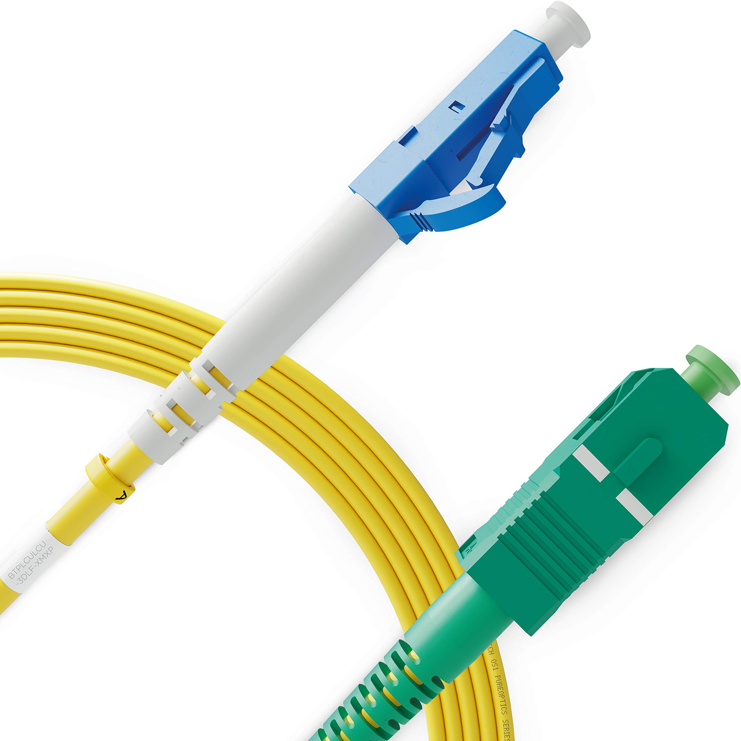BEYONDTECH LC/UPC to SC/APC Fiber Patch Cable Single Mode Simplex - 5m (16.4ft) - 9/125um OS1 / 3.0mm LSZH (1 Pack) PureOptics Cable Series