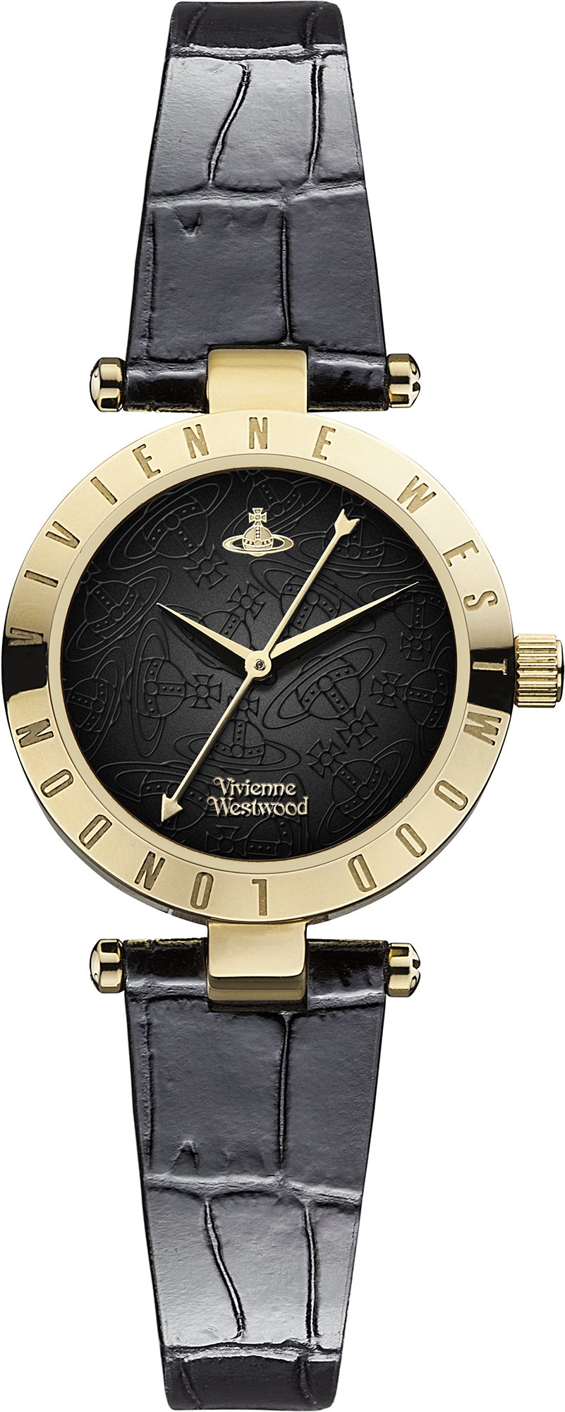 Vivienne Westwood Westbourne Ii Girl's Quartz Watch with Black Dial Analogue Display and Black Leather Strap VV092BKBK