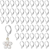 50PCS Leverback Earring Hooks for Jewelry Making, Stainless Steel Earring Hooks, French Ear Wires Earrings Clasps for Jewelry Making Kits DIY Dangle Earrings