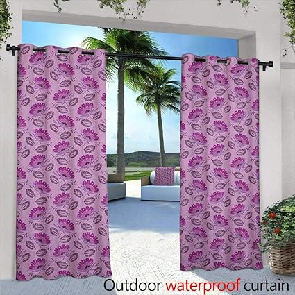 Amazon Com Marilds Purple Curtains For Bedroom Floral