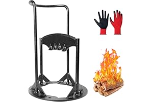 HANPIU XL Kindling Splitter for Wood with Gloves, Safe Portable Manual Log Splitter Wedge
