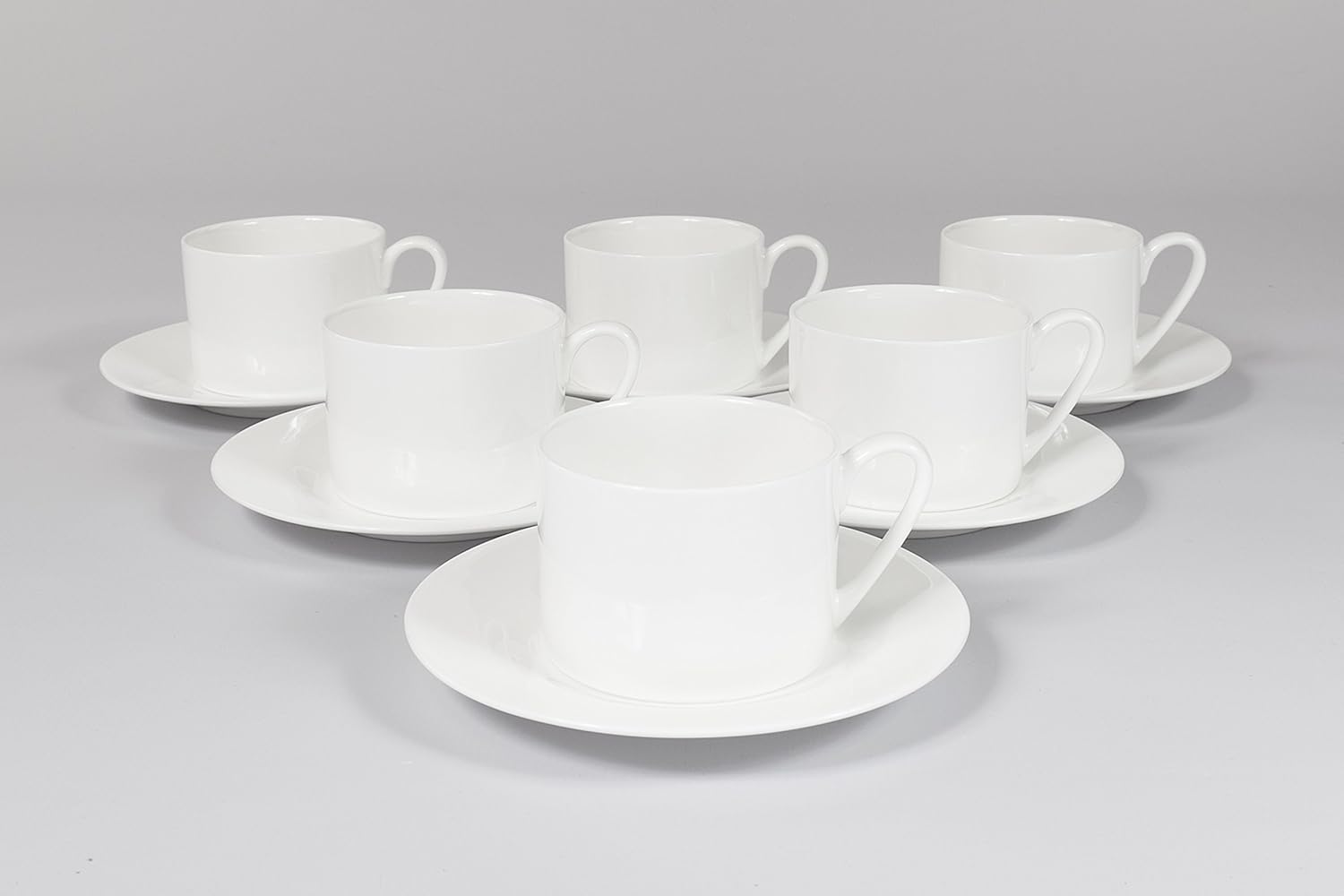 Buttercup FINE Bone China White Straight Cup & Saucer Set of 6 Amazon