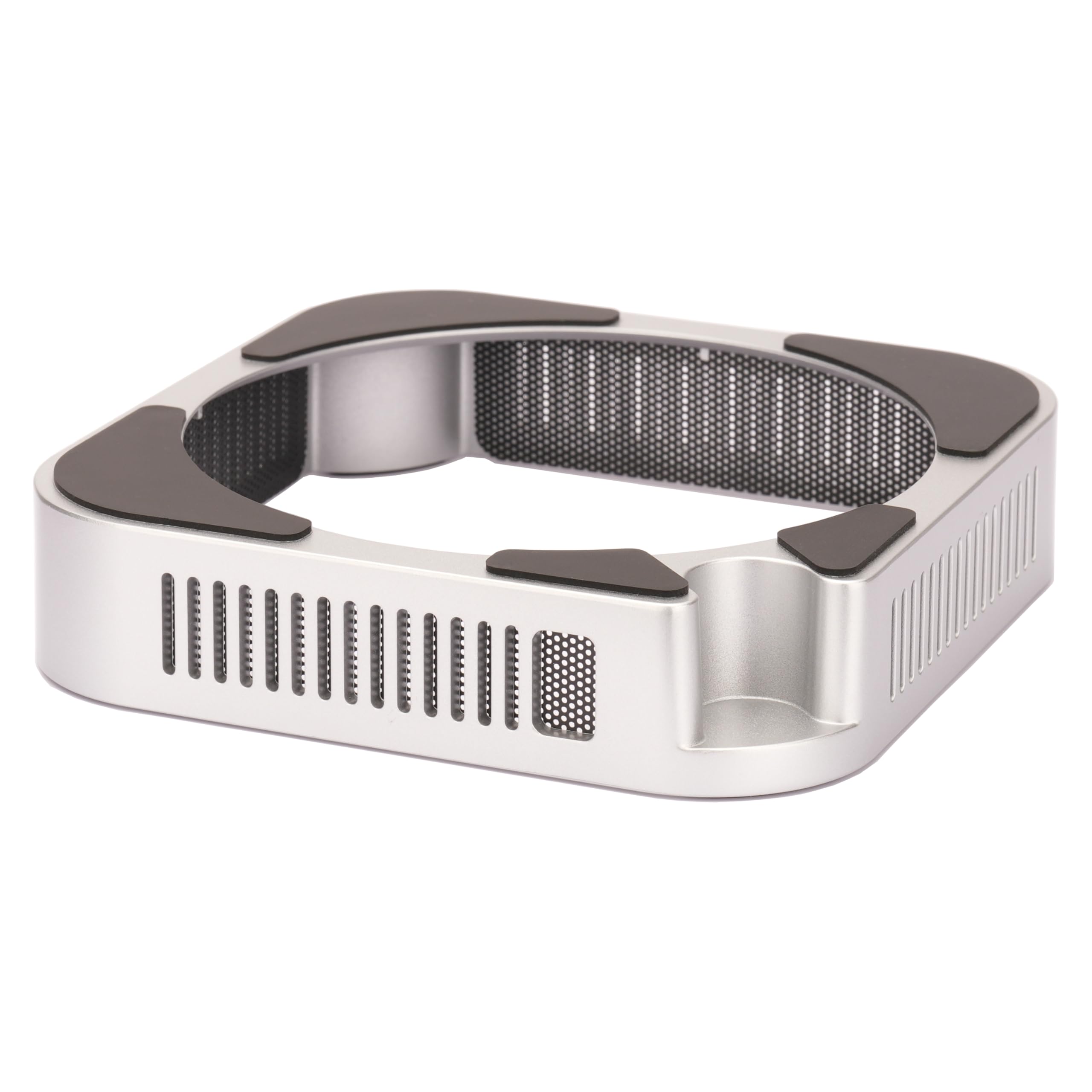 Psitek M4 M5 Mac mini Stand, Silber Halterung für Mac mini 2024-2026 mit Belüftung, Wärmeableitung, Kühlung, Schreibtischhalterung Zubehör mit Anti-Rutsch-Silikon und staubdichten Netzen 2
