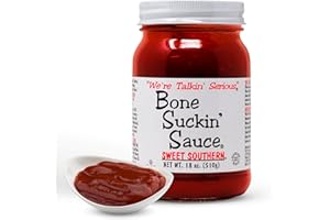 Bone Suckin' Sauce Sweet Southern BBQ Sauce, Gluten-Free, Non-GMO, Kosher, Barbecue Sauce Sweetened with Cane Sugar & Molasses, All-Purpose Barbecue Sauce, For Ribs, Chicken, Pork, Beef (18 Ounces, Sweet Southern)