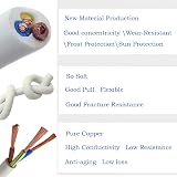 LumenTY 3 Core 0.75mm² Round White PVC Power Cable 5m Flexible High Temp Copper view 4