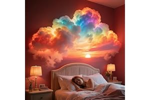 DIY USB-Powered Thundercloud LED Light Decor with Music Rhythm, 3D Cloud Lights for Ceilin, Vibrant Glow,Clouds Lamp for Ceil
