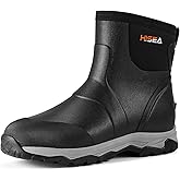 HISEA Upgraded Excursion Pro Men's Rain Boots, Ankle Height Rubber Hunting Boots Waterproof Insulated Neoprene Boots Durable Outdoor Mud Booties for Hunting Gardening Farming Fishing and Yard Work