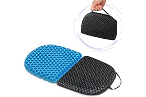 masteymoh Small Foldable Seat Cushion 0.9-Inch Thick, 14 x 9.6 Inches Portable Cooling Gel Seat Cushion for Pressure Relief, Light Seat Cushion for Travel seat Cushion, Foldable for Easier Storage
