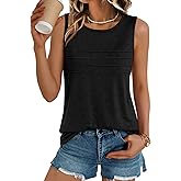 AUTOMET Womens Tank Tops 2026 Summer Dressy Casual Blouses Sleeveless Flowy Crewneck Outfits Basic Trendy Clothes